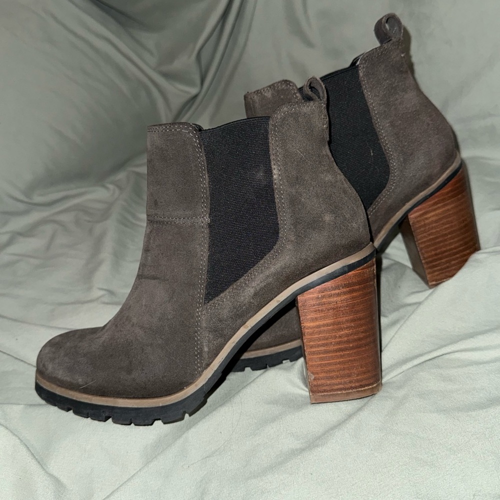 Women's Suede Ankle Boots Brown/Gray